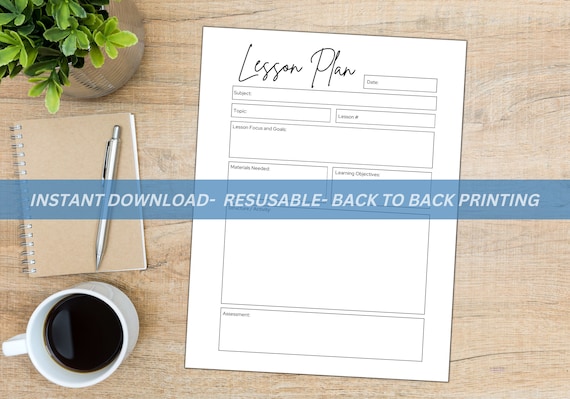 Daily Lesson Plan Lesson Plan Template Teacher Lesson - Etsy