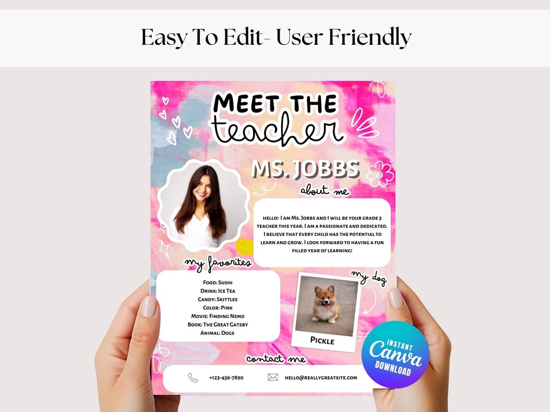 Meet the Teacher Template, Back to School Printable, Welcome Letter ...