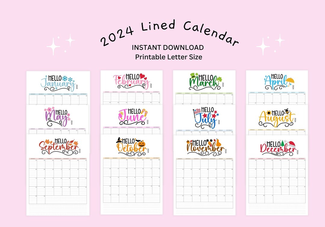 2024 Lined Printable Calendar - Il 1080xN.5258104528 2mif 