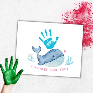 Biglietto artistico con impronta a mano di San Valentino, attività prescolare, memoria della scheda di stampa, ricordo, festa della mamma, arte stampata a mano per bambini piccoli