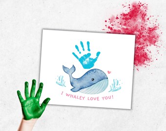 Valentine's Day handprint art card,Preschool Activity, Print Card Memory, Keepsake, Mother's Day, baby kids toddler hand print art