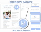 Sorority Packet, sorority resume template, Sorority Resume Template with photo, Recruitment letter, Graduation gift for her, grad 2025