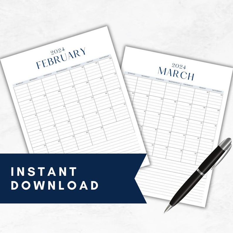 2024 Lined Printable Calendar Lined Monthly Calendar Letter Etsy 2024 Lined Printable Calendar Lined Monthly Calendar Letter Etsy