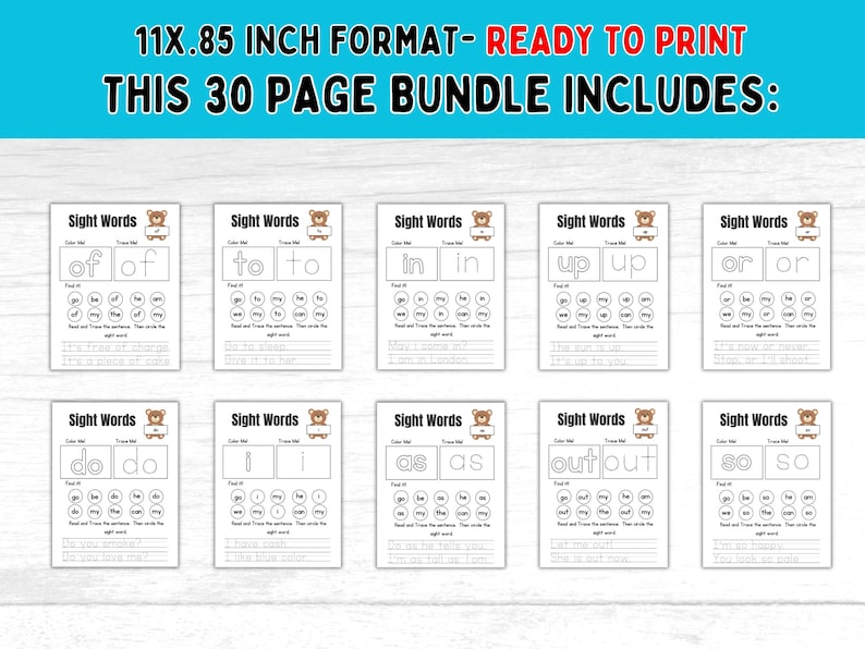 Sight Words Printable Worksheet Fry's Sight Words Tracing Worksheet Early Reading Kindergarten ...