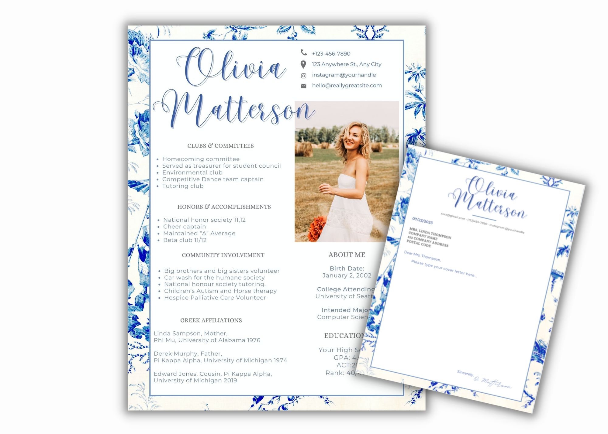 Sorority Resume Template Sorority Resume Template With Photo Sorority