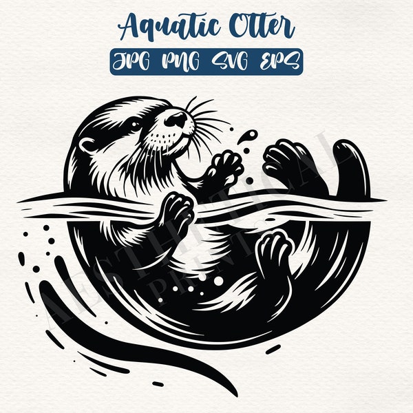 Aquatic Otter Clip Art Svg, Eps, Png and Jpg