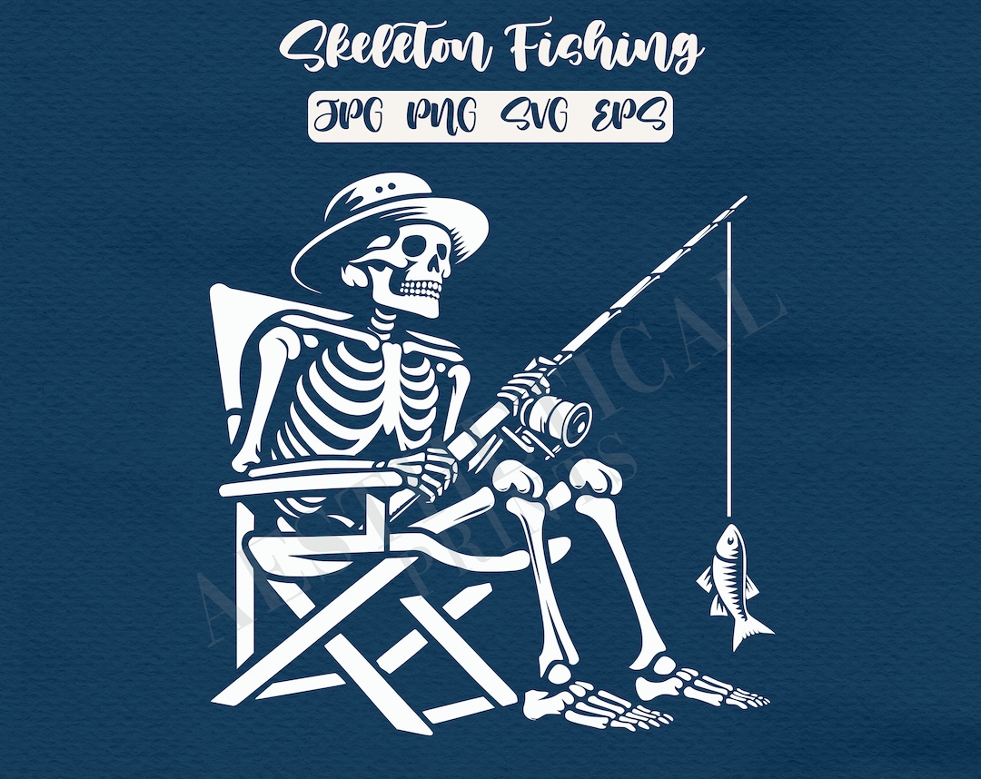 Skeleton Fishing White Clip Art Svg Eps Png And Jpg Etsy Il 1080xN.5636560762 Nwvv