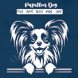 Papillon Dog White Svg, Eps, Png, Dxf and Jpg | 2