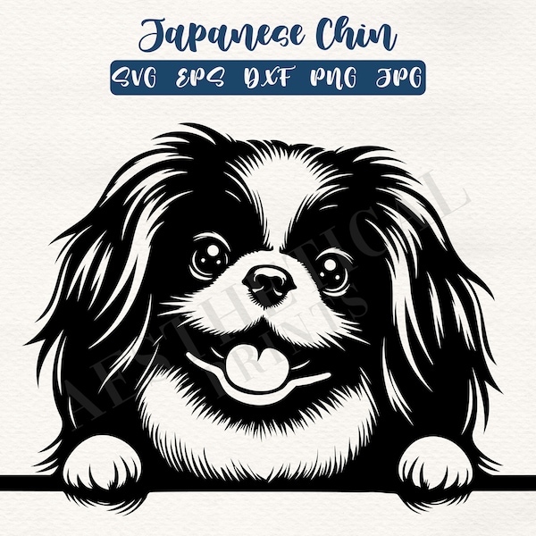 Japanese Chin Svg, Eps, Png, Dxf and Jpg