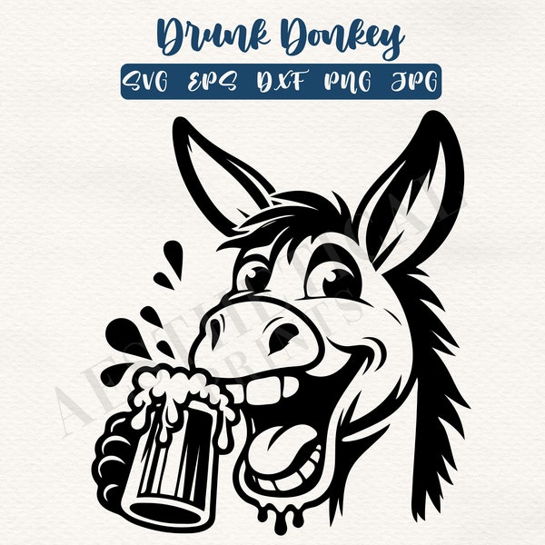 Drunk Donkey Svg, Eps, Png, Dxf and Jpg | 2