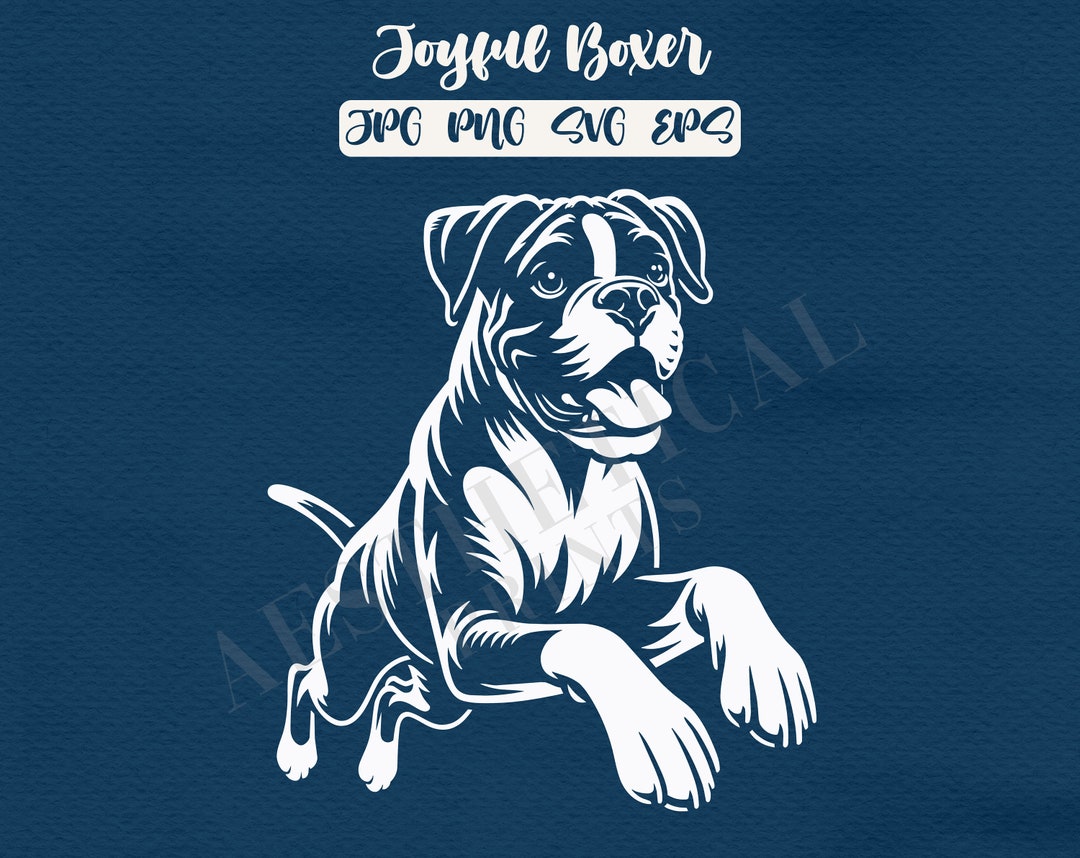 Joyful Boxer White Clip Art Svg, Eps, Png and Jpg - Etsy