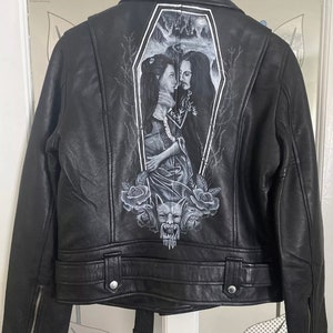 Bespoke Handpainted Gothic Leather Jacket