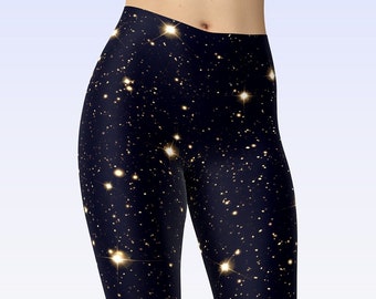 Galaxy Leggings, Leggings for Women, Black Leggings, Stars Leggings, Space Leggings, Yoga Leggings, Printed Leggings, Sports Leggings