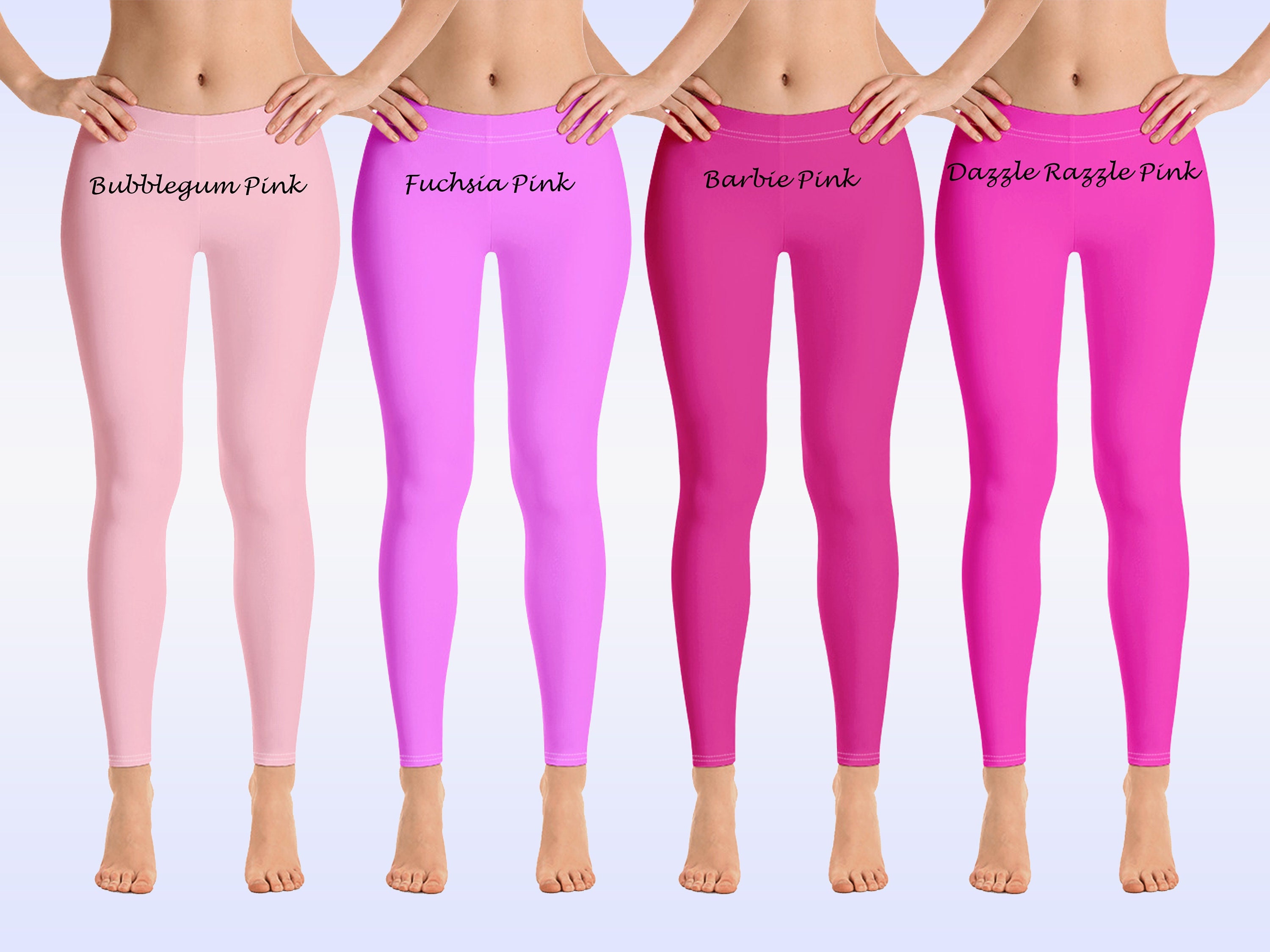 Custom Pink Leggings, Leggings Woman Pink, Pink Leggings for Women