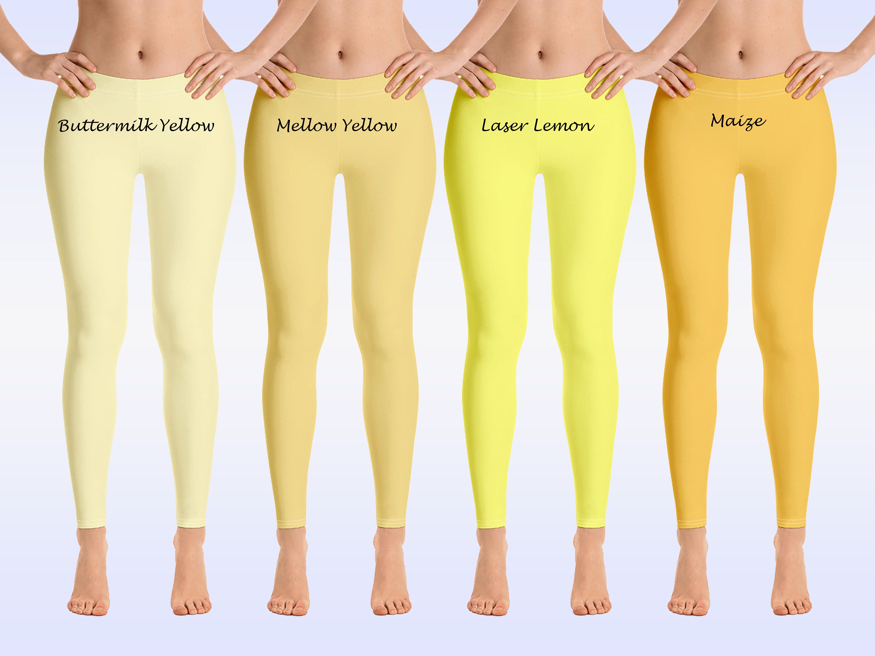 RFNIU Yellow Yoga Pants With Pockets For Women  