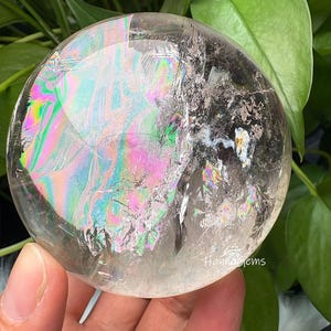 Natural Rainbow Clear Quartz Crystal Sphere With Stand, Clear Quartz Crystal Sphere, Crystal Collection