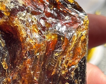 Natural Amber Raw Stone, Rough Amber Healing Crystal 1PC