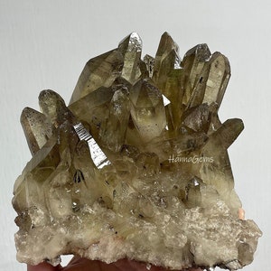 Natural Smoky Citrine Quartz Cluster, Tea Black Crystal Cluster, Degaussing Raw Gemstone