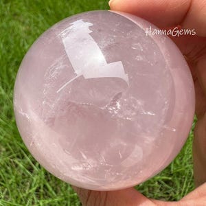 Natural Rose Quartz Sphere With Rainbow, Stunning Rose Quartz Crystal Sphere, Healing Pink Love Crystal Sphere