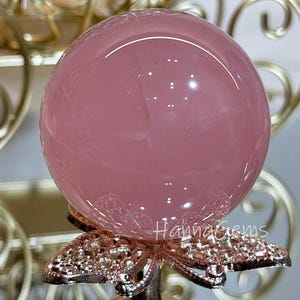 Higher Quality Rose Quartz Sphere, Natural Stunning Rose Crystal Ball 47mm