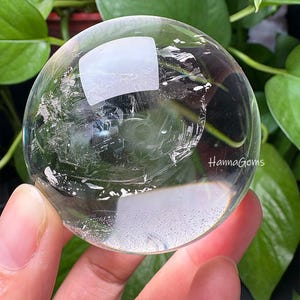 Natural Translucent Clear Quartz Crystal Sphere, Rainbow Clear Quartz Crystal Sphere, Crystal Collection, Raw Gemstone
