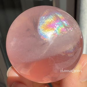Natural Rose Quartz Sphere With Rainbow, Stunning Rose Quartz Crystal Sphere, Pink Love Healing Crystal Sphere