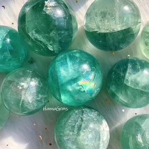 High Quality Green Fluorite Sphere, Rainbow Fluorite Sphere, Mineral Specimen