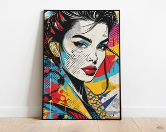 Colorful Artwork, Beautiful Pop Art, Poster Digital Print, Art Print, Wall Art Digital, Artwork Digital Poster Instant Download