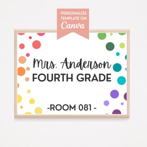 Letrero para puerta de aula / Letrero para maestro / Letrero para puerta de maestro / Letrero para maestro personalizado / Letrero para puerta de aula editable / Decoración de clase de español / Imprimible