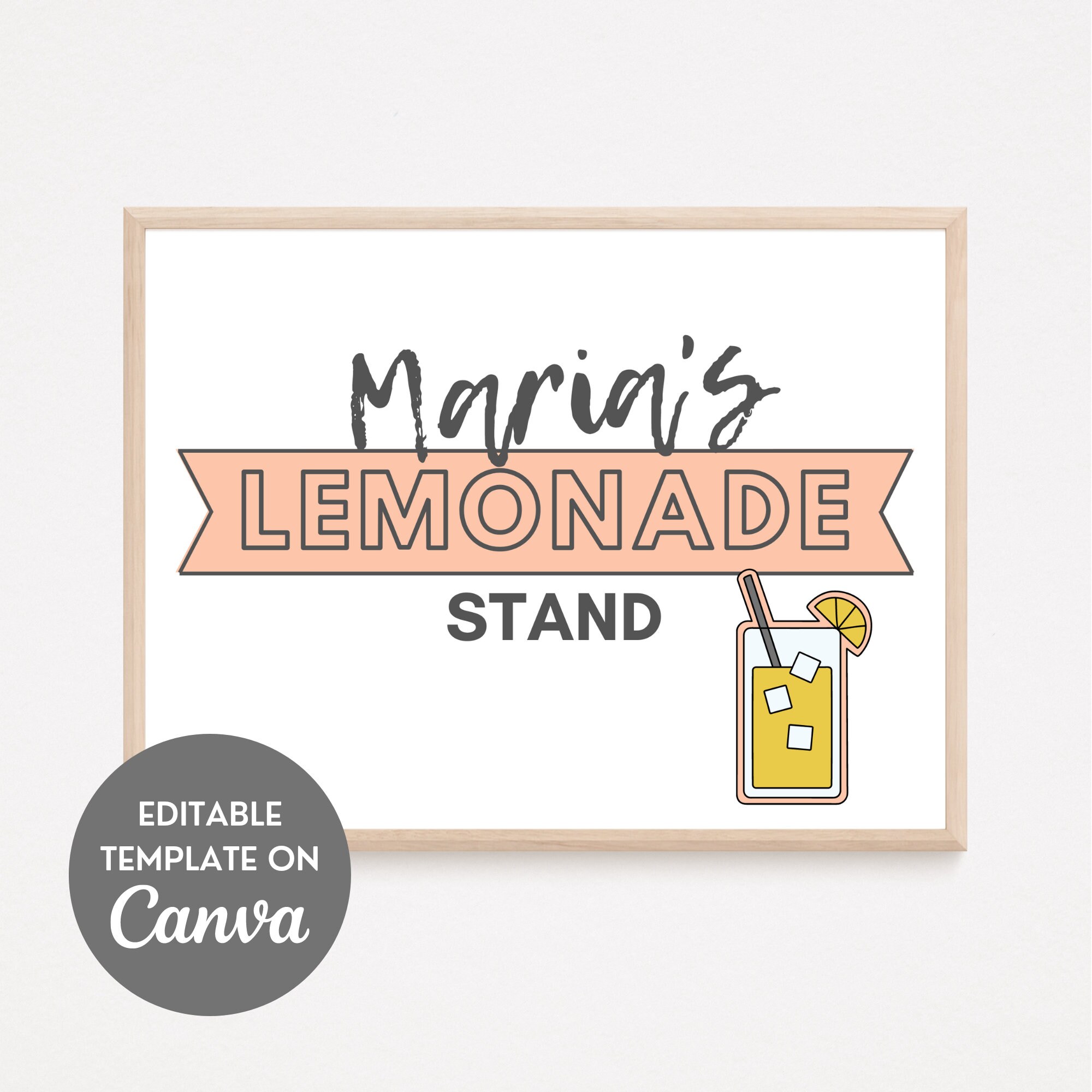 Lemonade Stand Sign| Lemonade Stand Printable | Editable Lemonade Stand ...