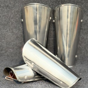 Handcrafted Medieval Arm Bracers & Greaves - Battle Warrior Knight Armor Perfect for Cosplay, Metal Armor for LARP, Halloween Christmas Gift