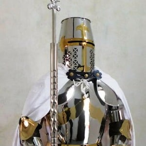 Medieval Templar Full Suit of Armor | Battle Warrior Full Body Knight Armor Suit | Fully Wearable Crusader Combat Armor Suit