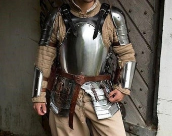 Traje de armadura de cuerpo completo medieval, traje de armadura de lucha de caballero no muerto, traje de armadura listo para la batalla del guerrero artículo de regalo de Halloween