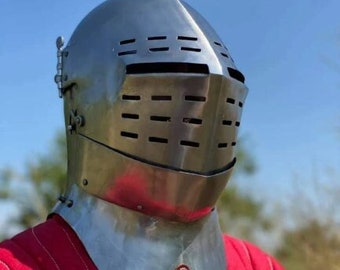 11th Century Medieval Close Helmet Medieval Knight Helmet Full Face Visor Helmet Halloween gift item