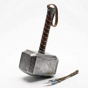Thor hammer replica constructed from metal with authentic detailing.
Thor hammer Mjolnir crafted from durable metal, inspired by the God of Thunder.