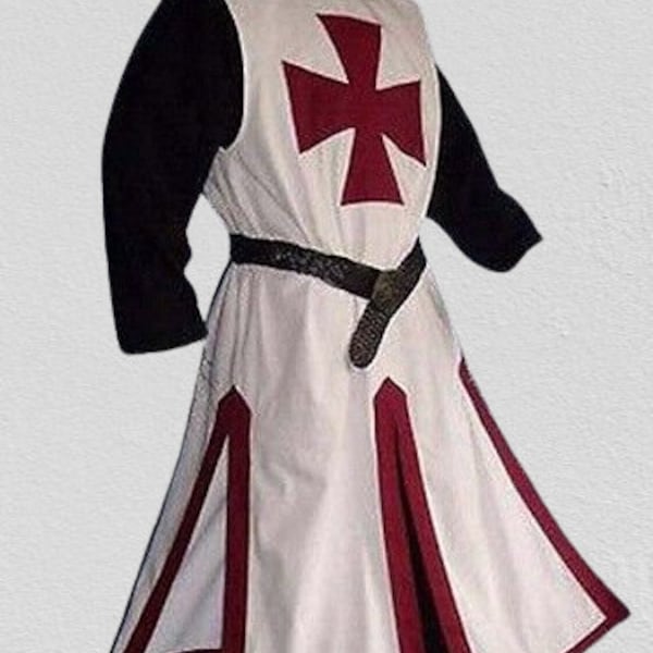 Medieval Templar Knight Crusader Surcoat & Cloak Reenactment SCA Larp Medieval Cloak