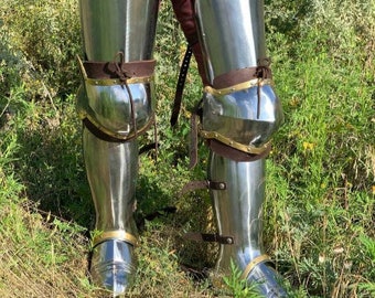 Medieval Combat Leg Armor Set SCA LARP Steel Leg Protection Leg Armour Cosplay Knight Armor Suit