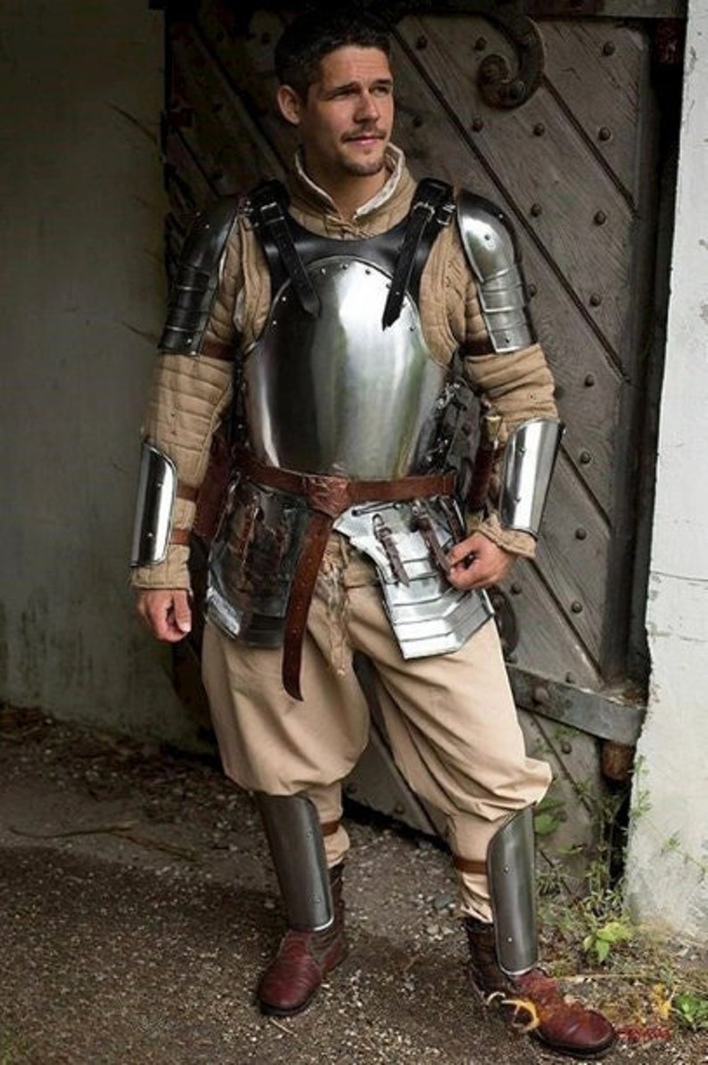 Traje de armadura de cuerpo completo medieval, traje de armadura de lucha de caballero no muerto, traje de armadura listo para la batalla del guerrero artículo de regalo de Halloween imagen 1