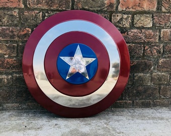 マーベルレジェンド キャプテン・アメリカ シールド ~ 中世の鎧 コスプレ アベンジャーズ シールド 金属製小道具 レプリカシールド