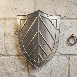 Escudo calefactor de caballero medieval: armadura de acero de 18 g, cosplay LARP