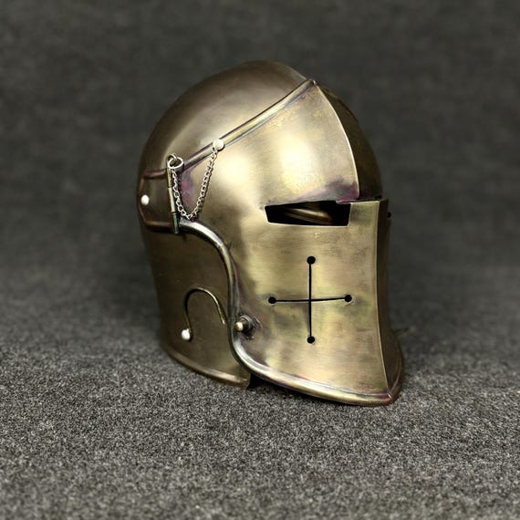 Handcrafted Steel Barbuta Helmet: Medieval Knight Armour, Cosplay