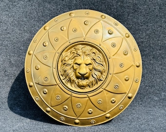 Escudo facial de león medieval: armadura de caballero, cosplay, decoración del hogar