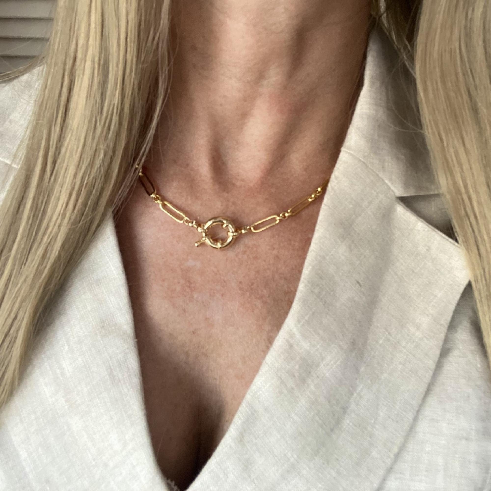 アクセサリー [18K] ROPE SEW UNI NECKLACE 18K Gold Plated Copper Chunky Handmade Hip Hop Punk