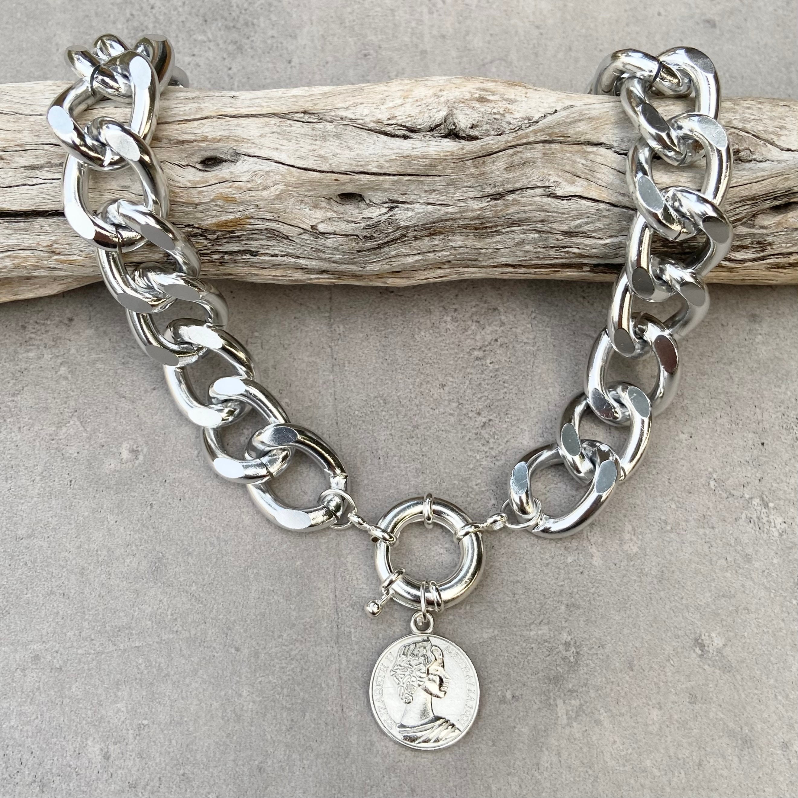 Chunky Cuban Link Chain Necklace With Rhinestone Cross Pendant - Silver Hip Hop Choker For Women - View #13