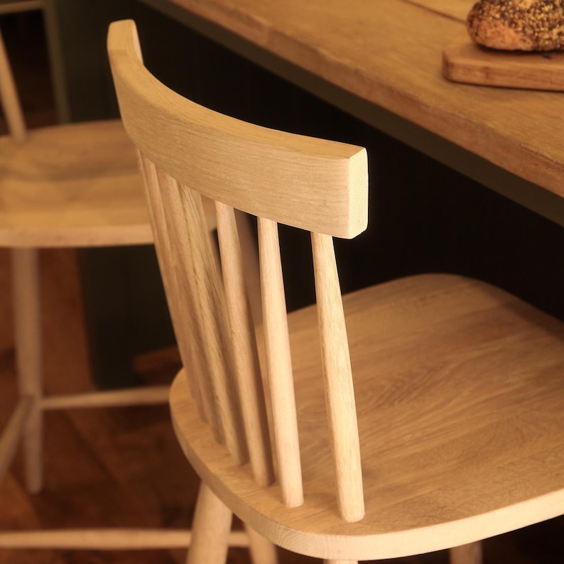 Scandinavian Nordic Mandal Bar Stool with Back for Kitchen Counters and Breakfast Bars, Finished in Natural Colours Bild 10