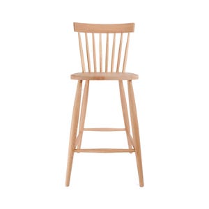 Scandinavian Nordic Mandal Bar Stool with Back for Kitchen Counters and Breakfast Bars, Finished in Natural Colours Light Oak