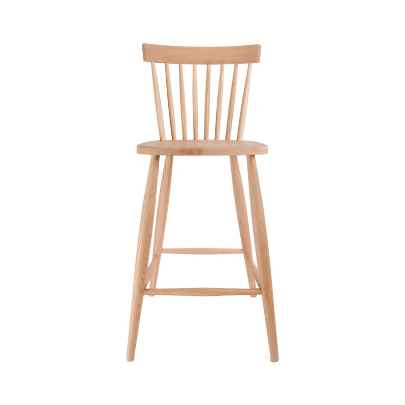 Scandinavian Nordic Mandal Bar Stool with Back for Kitchen Counters and Breakfast Bars, Finished in Natural Colours Light Oak