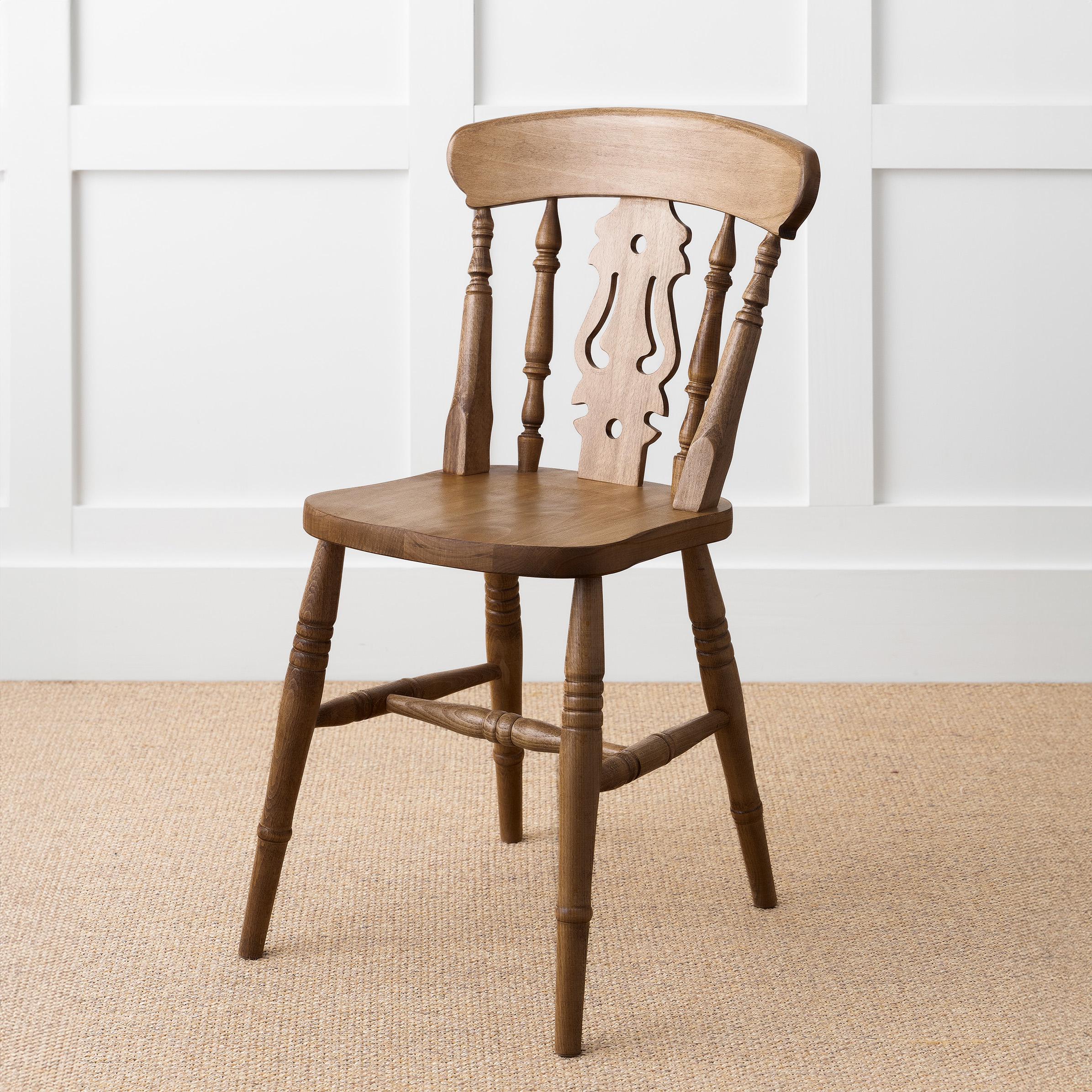 Farmhouse Fiddle Back 100% Solid Wood Kitchen Dining Chair - Etsy