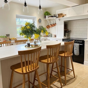Scandinavian Nordic Mandal Bar Stool With Back for Kitchen