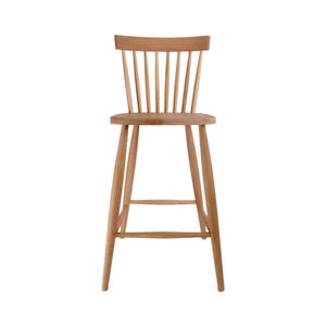 Scandinavian Nordic Mandal Bar Stool with Back for Kitchen Counters and Breakfast Bars, Finished in Natural Colours Medium Oak